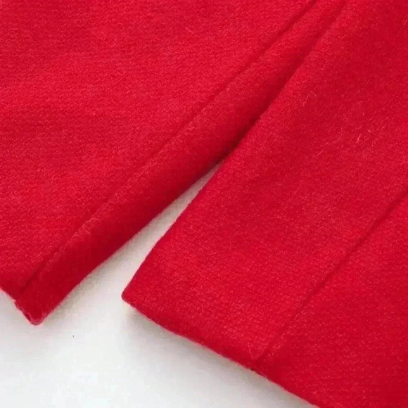 Red Elegant Women's Casual Tweed Jacket Decorated Long Sleeves Coat - Picture 7 of 8